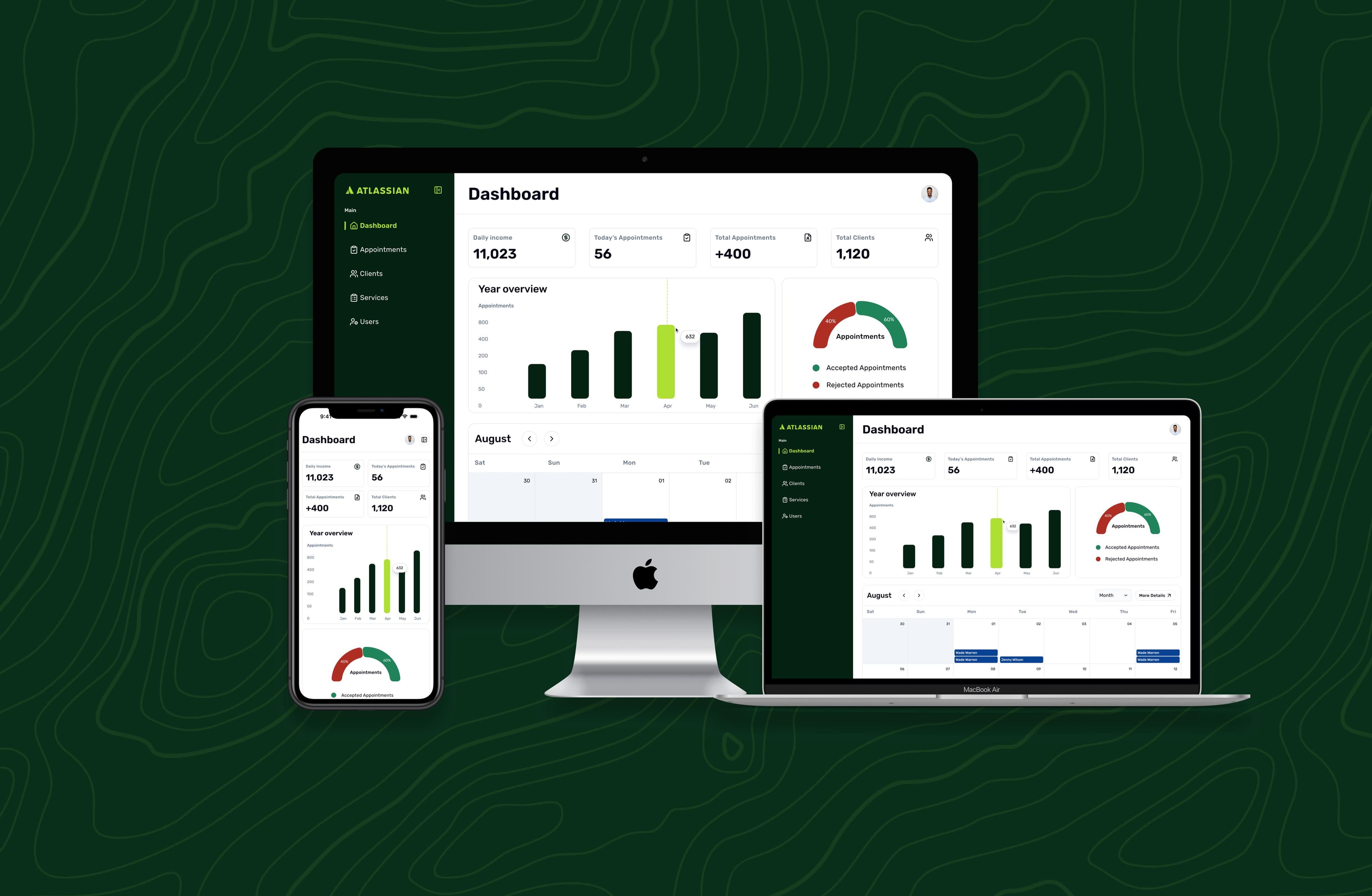 modern mobile application dashboard interface