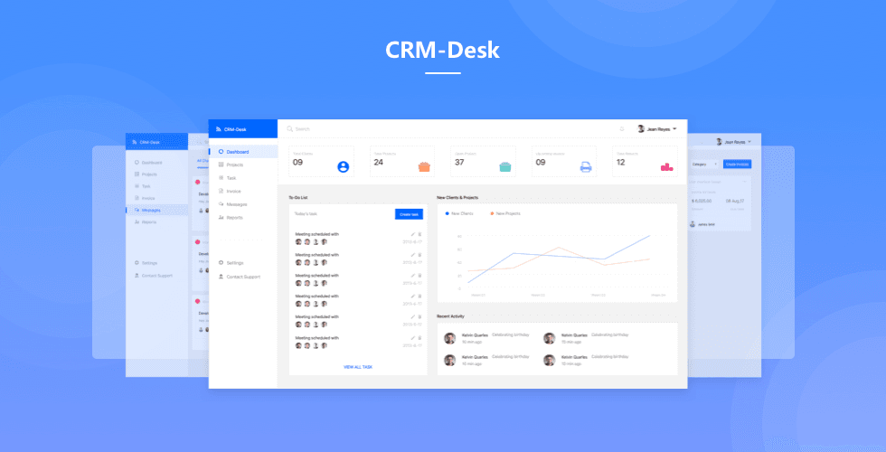 modern mobile application dashboard interface