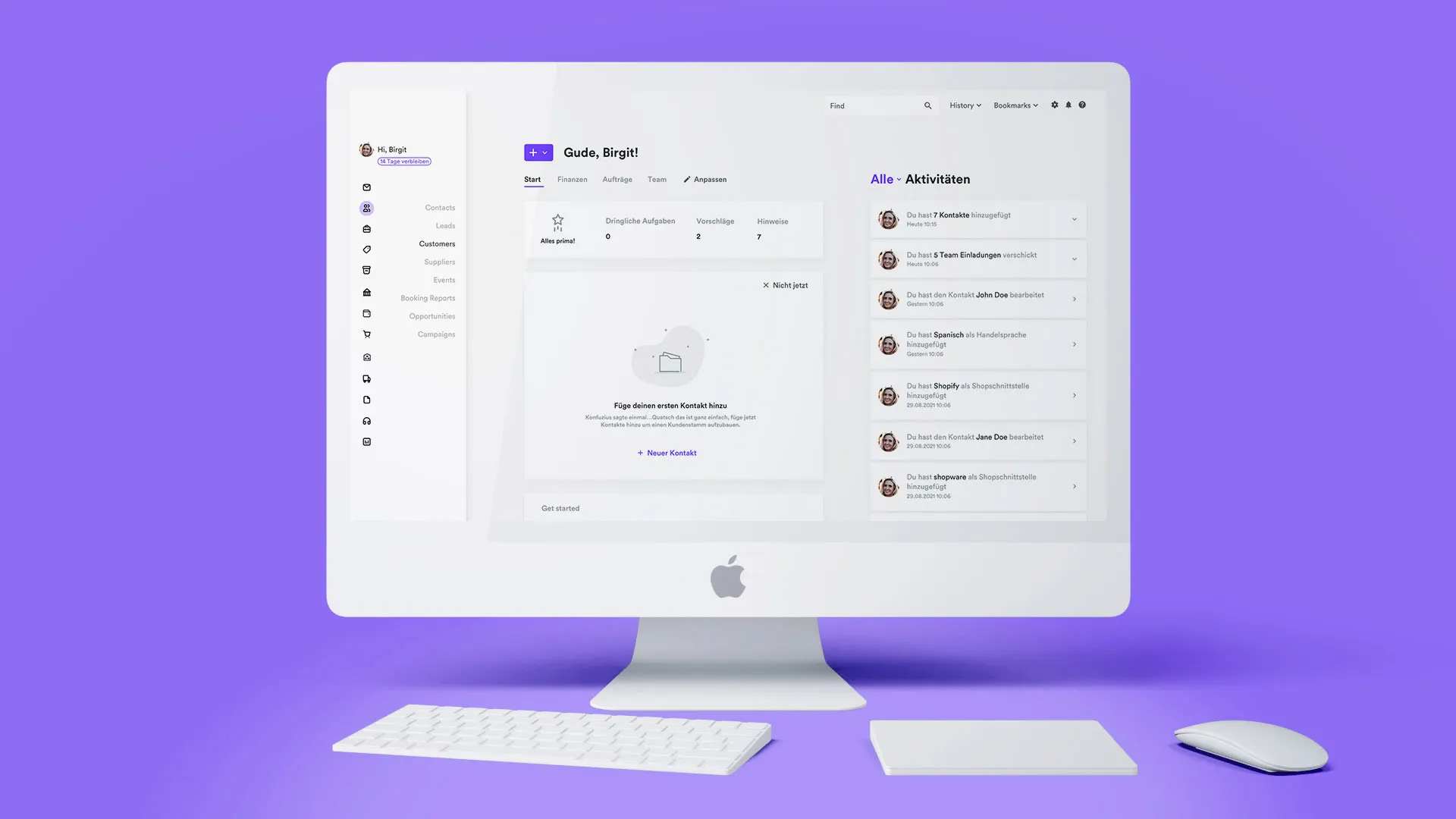 modern mobile application dashboard interface